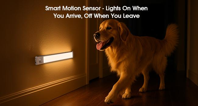 Under Cabinet Lights 5 Pack 52LED Motion Sensor Night Light Indoor 2000mAh USB Rechargeable Magnetic Dimmable Smart Lamp for Kitchen Stairs Wardrobe Lighting Height Adjustable