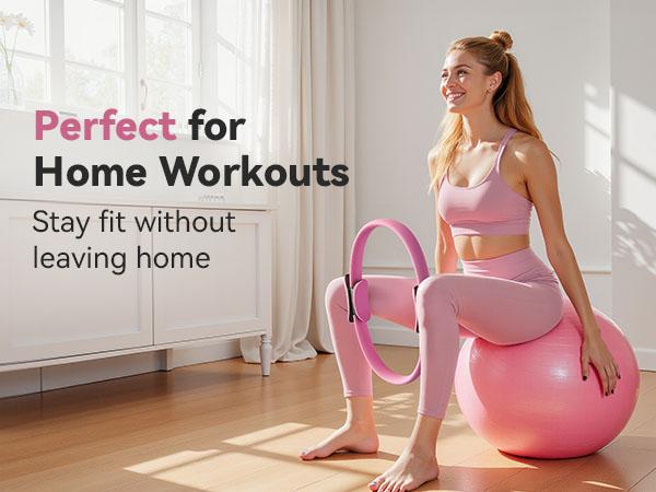 Feierdun Pilates Ring, 14'' Magic Circle for Core & Thigh Toning, Fit for Pilates, Yoga & Home Workouts-Lightweight, Beginner-Friendly