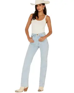 Wrangler Women's Light Wash Slim Fit Cowboy Cut Jeans - 1014Mwzgh