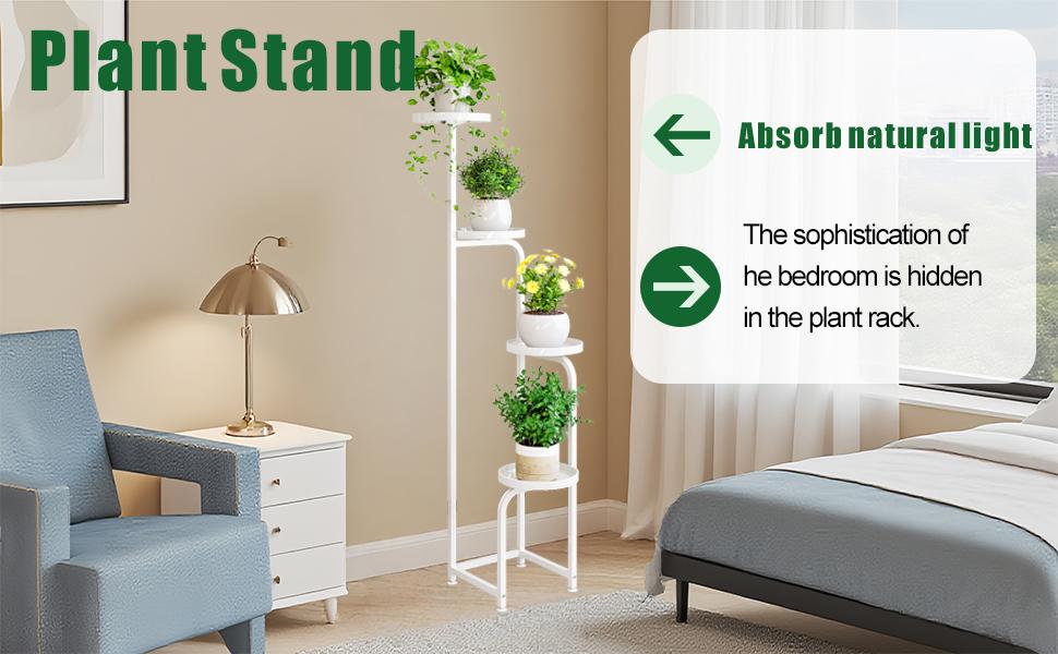 3 Tier 4 Tier 5 Tier Plant Stand Indoor Outdoor Metal Plant Shelf for Multiple Plants Corner Flower Holders for Living Room Balcony Bedroom Patio Garden