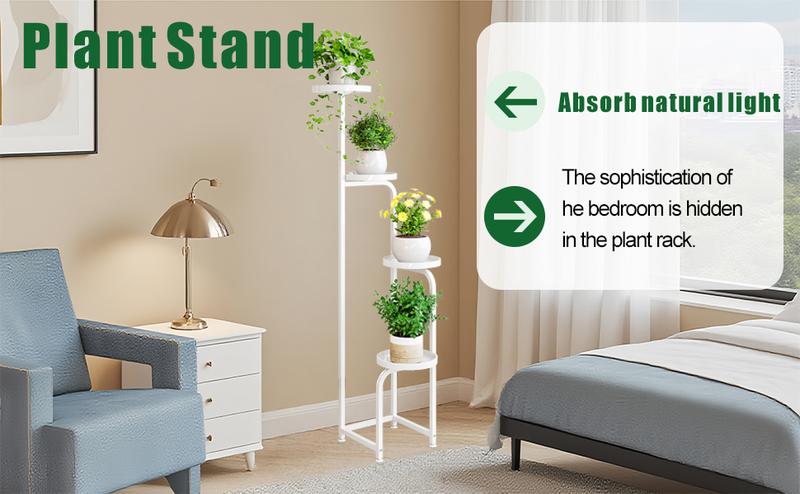 3 Tier 4 Tier 5 Tier Plant Stand Indoor Outdoor Metal Plant Shelf for Multiple Plants Corner Flower Holders for Living Room Balcony Bedroom Patio Garden