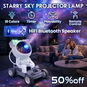 Gen 2 Moon Rover Astronaut Galaxy Projector Night Light, Bluetooth Star & Nebula Projector with Remote and Timer, LED Ceiling Light for Kids Room & Bedroom Decor, Romantic Gift for Couples & Space Lovers