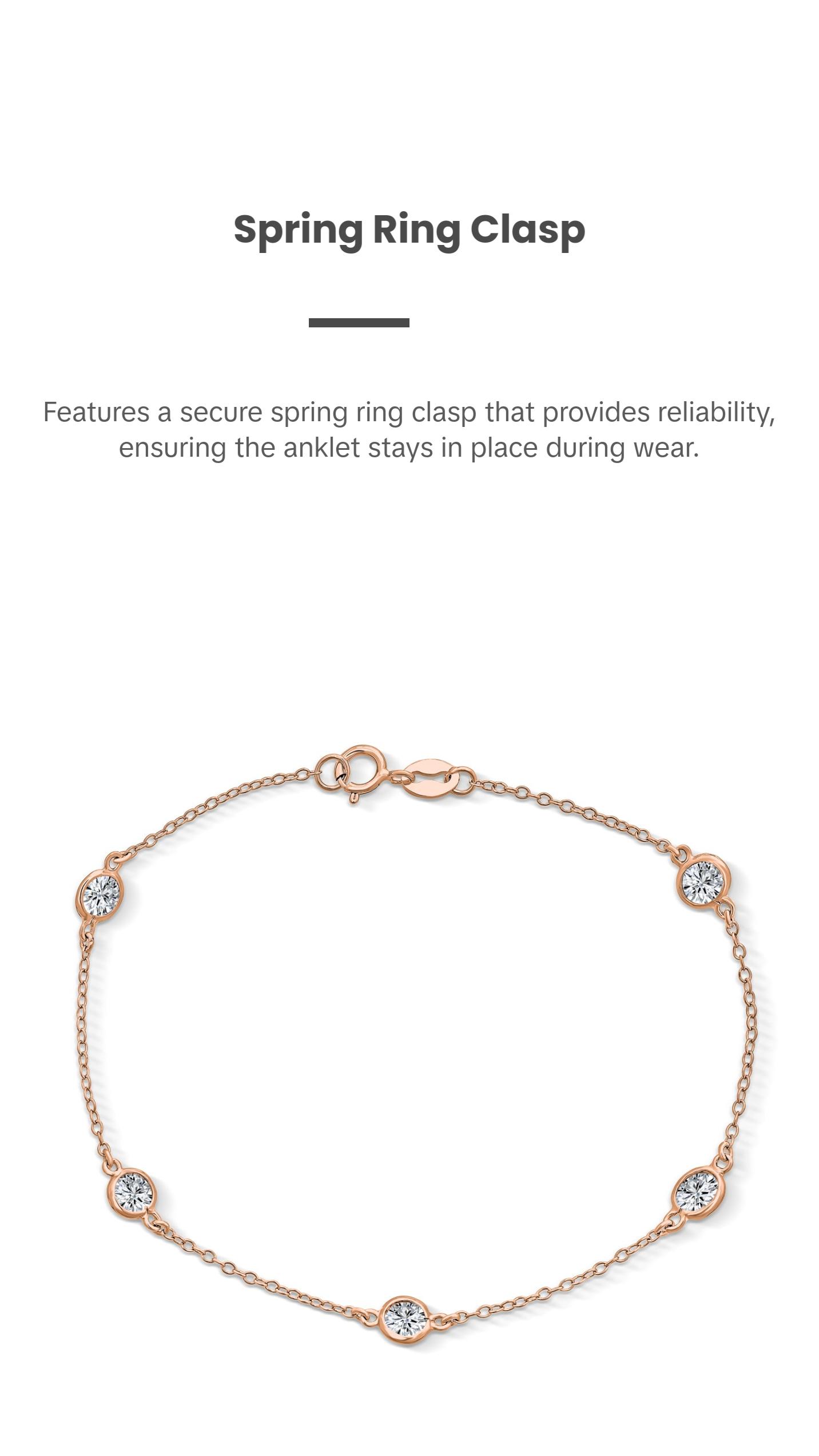 Bridal AAA CZ By The Yard Station Anklet Tennis Ankle Bracelet Silver 9-10 Inch