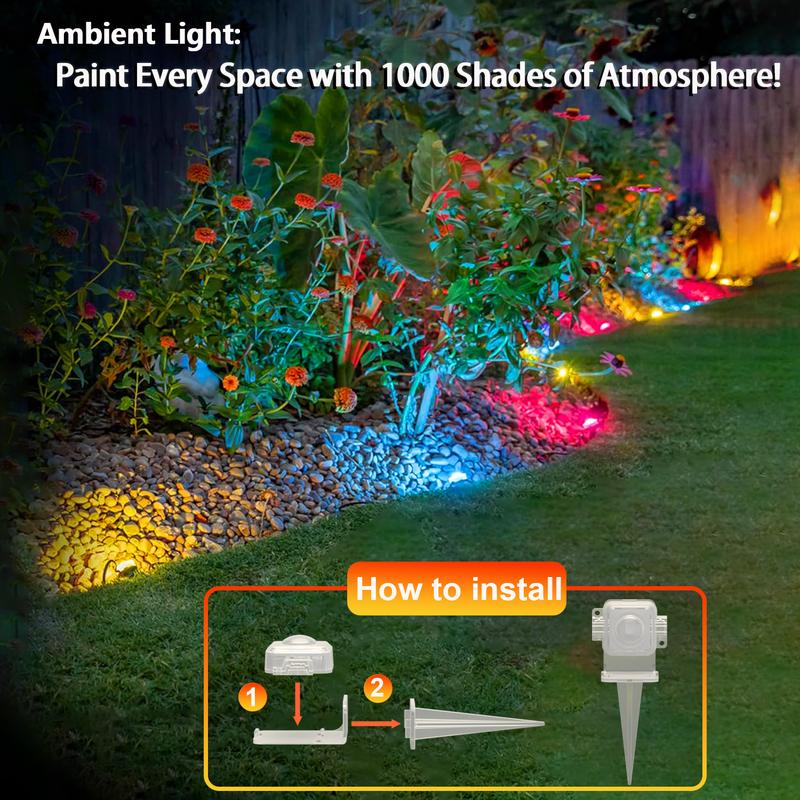 105ft/164ft 16 Million Colors IP67 Waterproof Smart Color Lights 63 Modes TUYA App Voice Control Music Sync Timer for Eaves Walls Pools Lawns Paths Fence
