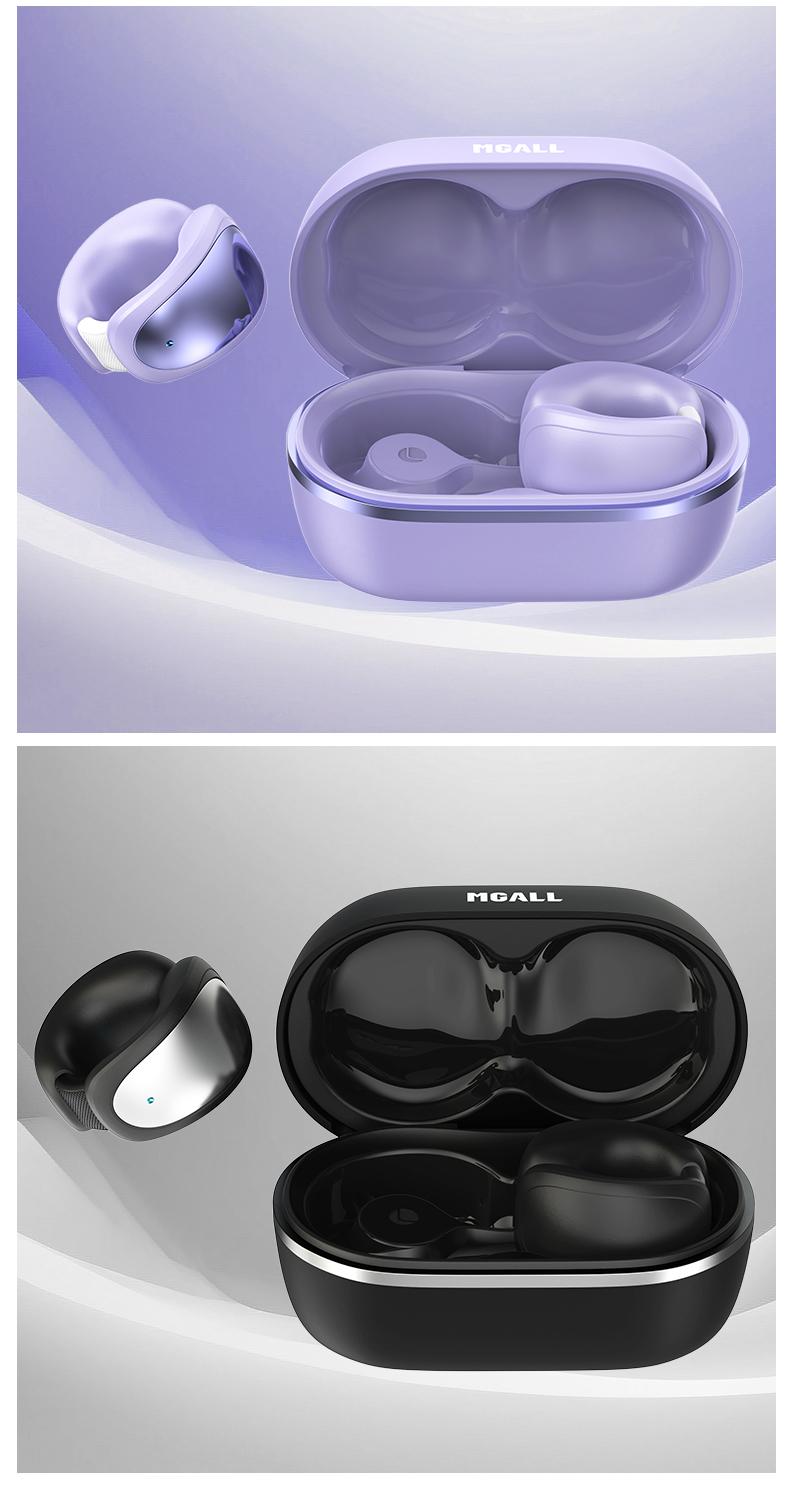 MGALL C100 Multifunctional Clip-On Wireless Headphones with 2025 Bluetooth 6.0, LED Touch Screen, Prevent Earphone Loss, Audio Earbuds for Music & Calls, Ideal Gift for Men & Women