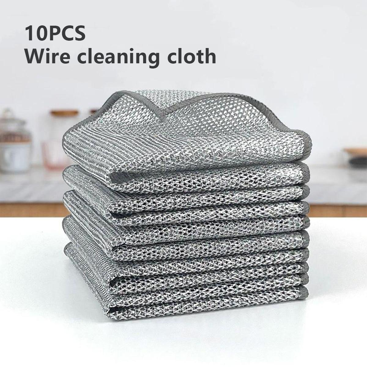 【FaddishDeal】10PCS Non-scratch wire reel cloth, mesh wire cloth Reusable non-scratch cleaning cloth, multi-purpose wire reel cloth.