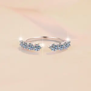 #82 (Open Band）925 Sterling Silver Synthetic Moissanite Ring