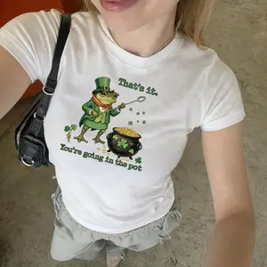 Sarcastic frog St Patrick's Day Baby Tee, Viral Internet Meme St paddys day T-Shirt, Irish Drinking tee