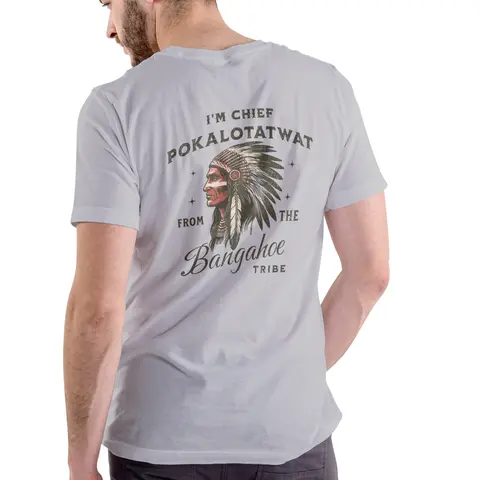I’M CHIEF POKALOTATWAT From the Bangahoe Tribe Funny Graphic Tee - Soft Cotton Fabric Short-Sleeve Crew Neck, Loose-Fitting, Breathable, Durable Funny Shirts for Party, Great Gag Gift