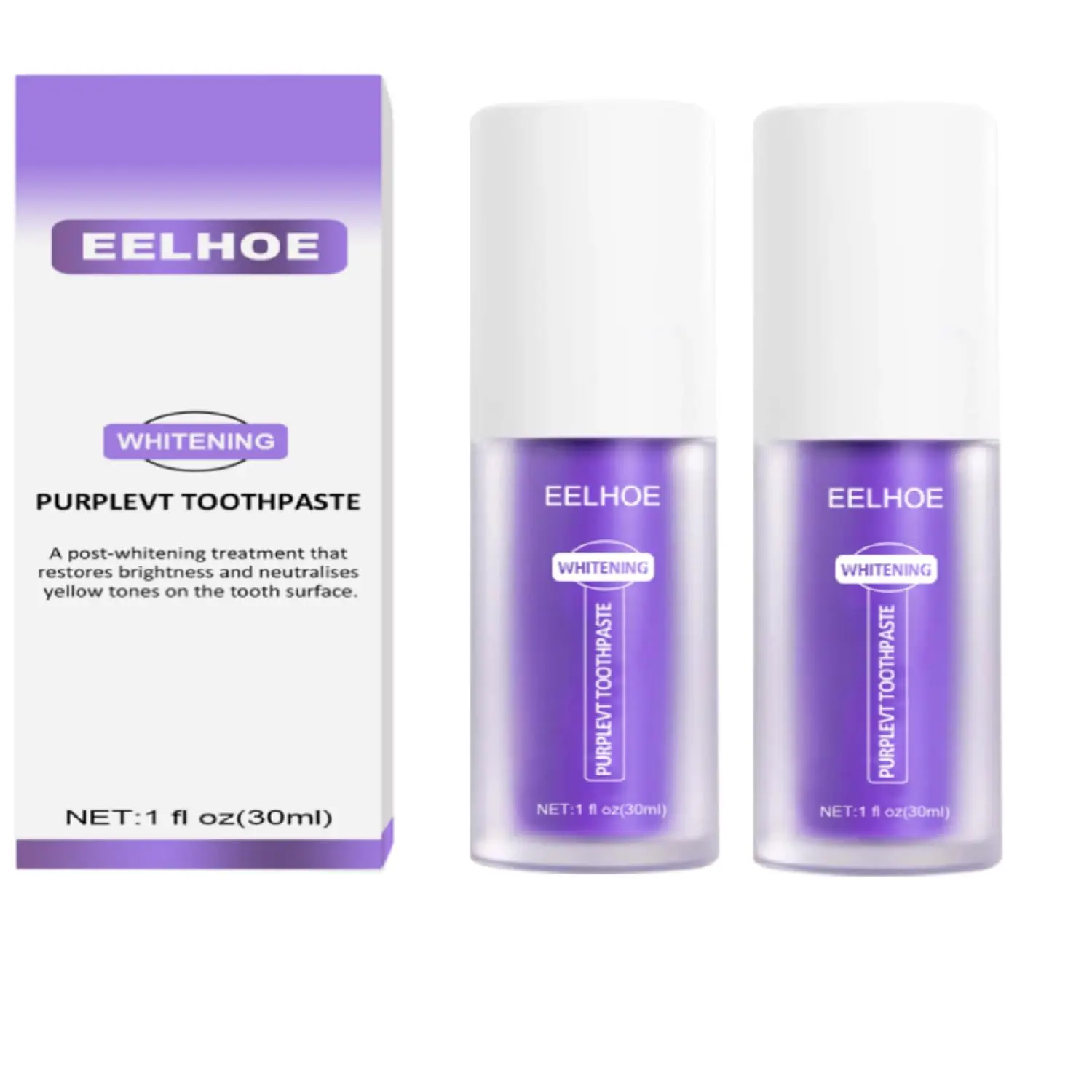 Colour Corrector, Tooth Stain Concealer, Teeth Whitening Booster, Purple Toothpaste, Color Correcting Technology, Tooth Colour Corrector