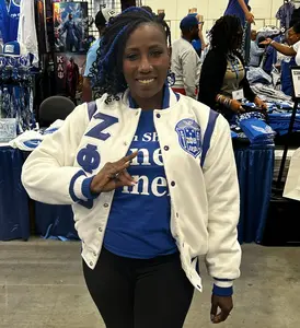 Zeta White Wool and Leather Letterman Jacket Final Sale