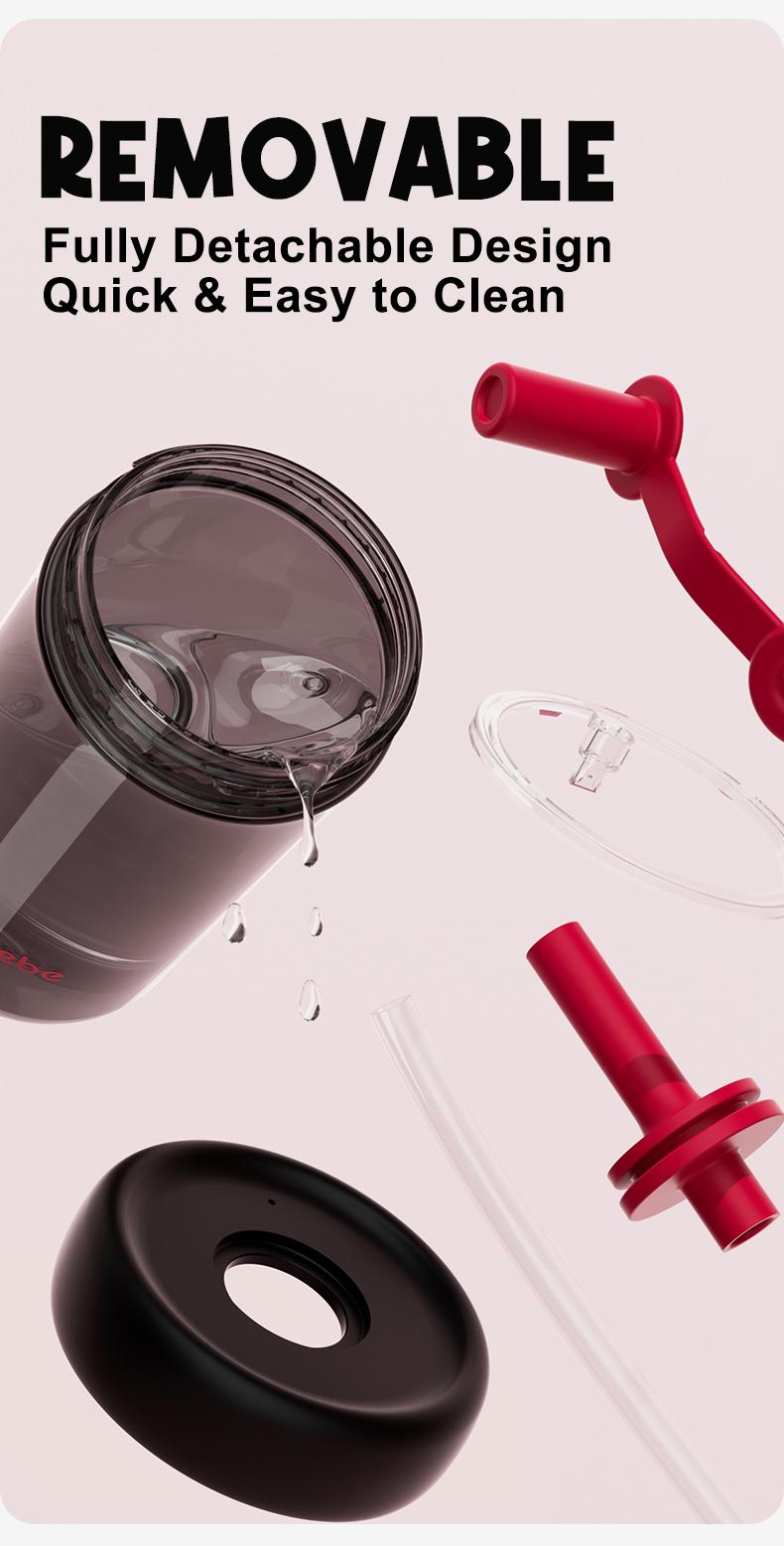 【COMOBEBE】15oz Tritan Sippy Cup – Leak-Proof Design , Food-Grade Silicone Straw, BPA-Free, Dishwasher Safe Bottle Drinkware Reusable Portable