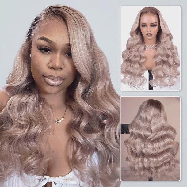Megalook Airtouch Balayage 13x6 Three-Go Glueless Lace Frontal Pull Go Wigs Brown to Honey Blonde Ombre Pre-All Wigs 100% Human Hair Wig SpringStatements