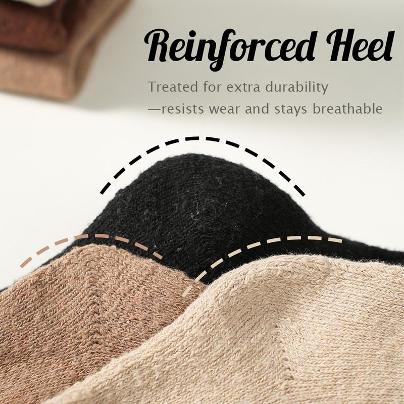 BomKinta Women's Winter Boot Socks Solid Thick Warm Cozy Crew Socks with Elastic Cuff for Everyday Use & Christmas Gift Fit Daughter