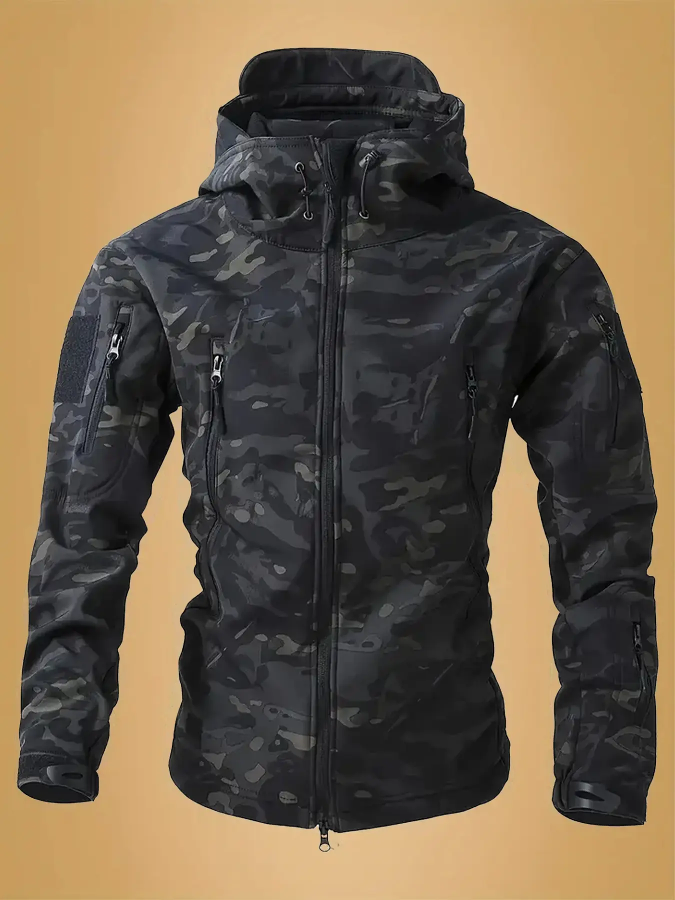 New Camouflage Tactical Jacket, Multi-Pocket Hooded Design, Outerwear With Pockets, Strong Functionality, Outdoor Commuting Suitable, Tough and Stylish, Casual Fitted Jacket, Streetwear Jackets, Fitted Casual Outerwear, Gorpcore Jacket