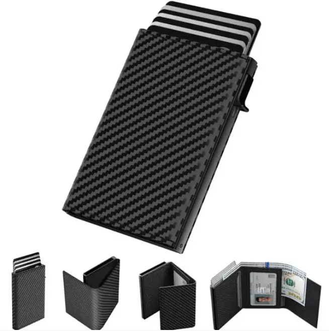 RFID Automatic Pop-Up Card Aluminum Alloy Card Holder / Wallet