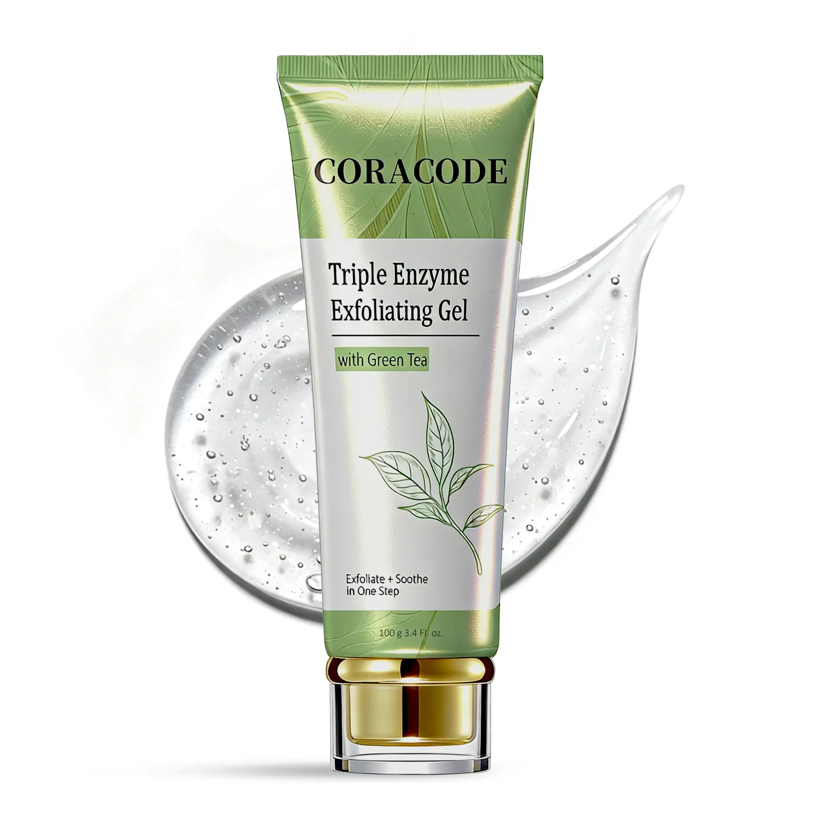 Coracode Aqua Peeling Gel, Gentle Formula to Exfoliate Face with AHA & BHA, Pore Cleansing & Anti-Wrinkle Skin Care for Adults, Smooth Skin Routine, 100ml