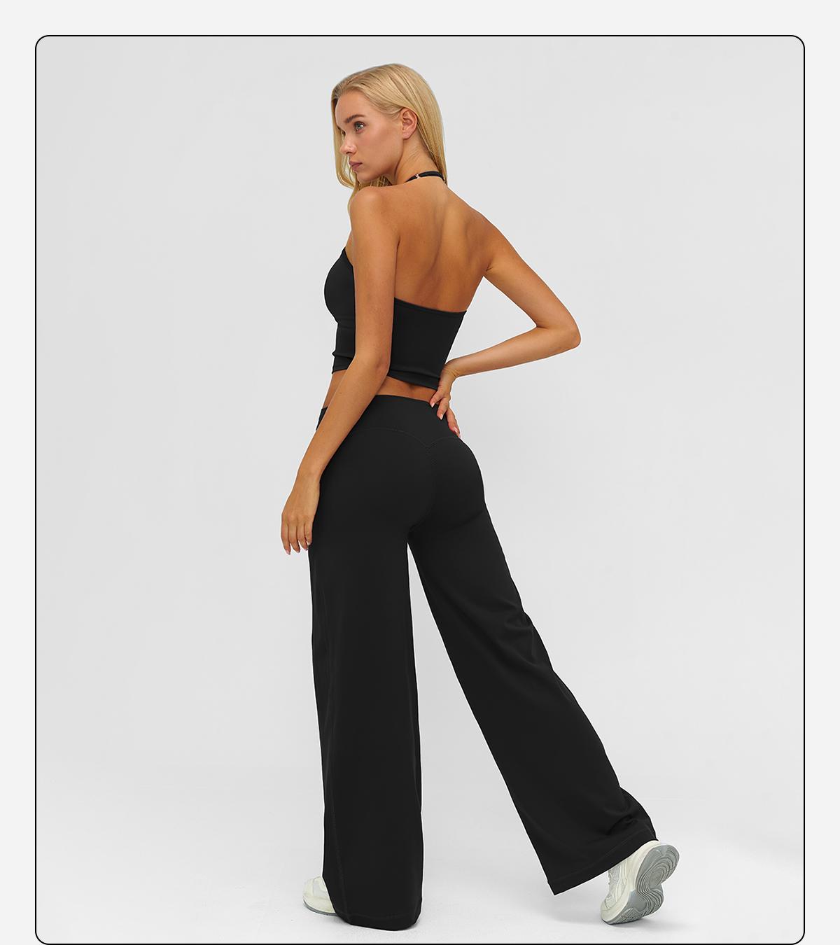 MFVIM Sporty Two-Piece Set Women’s Plain Crop Cami Top & Flare Leg Pants Sports Set, Sporty Casual Comfy Breathable Two-Piece Outfits for Yoga, Gym, Workout, Running, Gym Workout Clothes SpringStatements