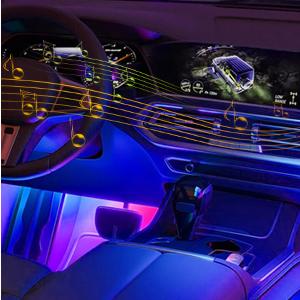 Nilight 72 LED USB Interior Strip Lights Dream Color RGB-IC 12V DC with App RF Remote Control Multicolor Footwell Under Dash Chasing Inside Light Kits 2 Lines Music Sync Mode for Cars Truck ATV UTV jeep truck decor