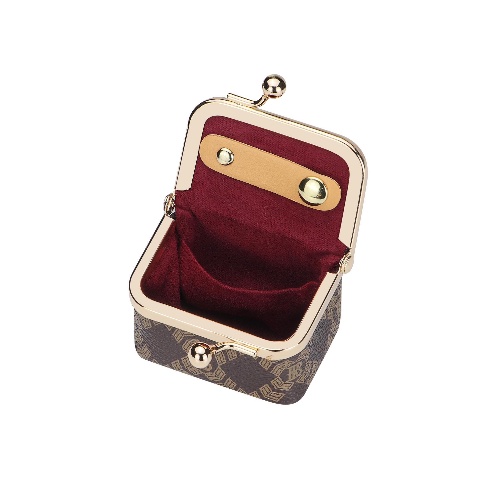 Royal Bagger Genuine Leather Mini Coin Purse, Solid Color Kiss Lock Change Pouch, Casual Style Small Storage Bag for Women 1894 SpringStatements