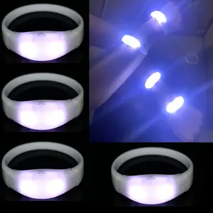 50-500PCS LED Bracelets Sound Control Glow Bracelets Silicone Glow Bangle Bracelet Wedding Party Favors Christmas Wholesale