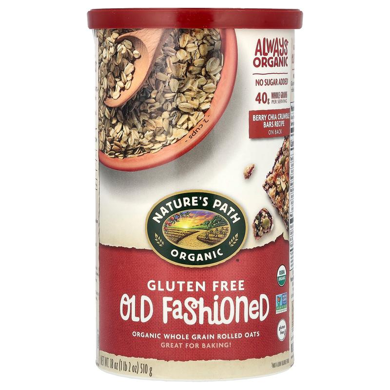 Nature's Path Organic Whole Grain Rolled Oats, Gluten Free, Old Fashioned, 18 oz (510 g)
