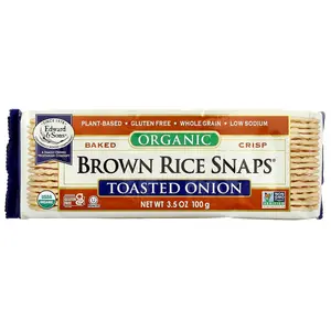 Edward & Sons Organic Baked Crisp Brown Rice Snaps®, Toasted Onion, 3.5 oz (100 g)