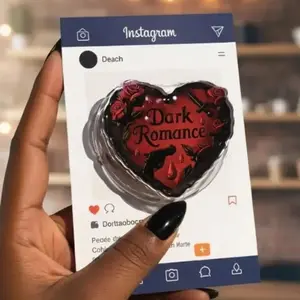 Dark Romance Kindle Grip, Gothic  Roses Heart Dark Holder, Bookish Accessory, Lady Reading Booktok, Gift For Her