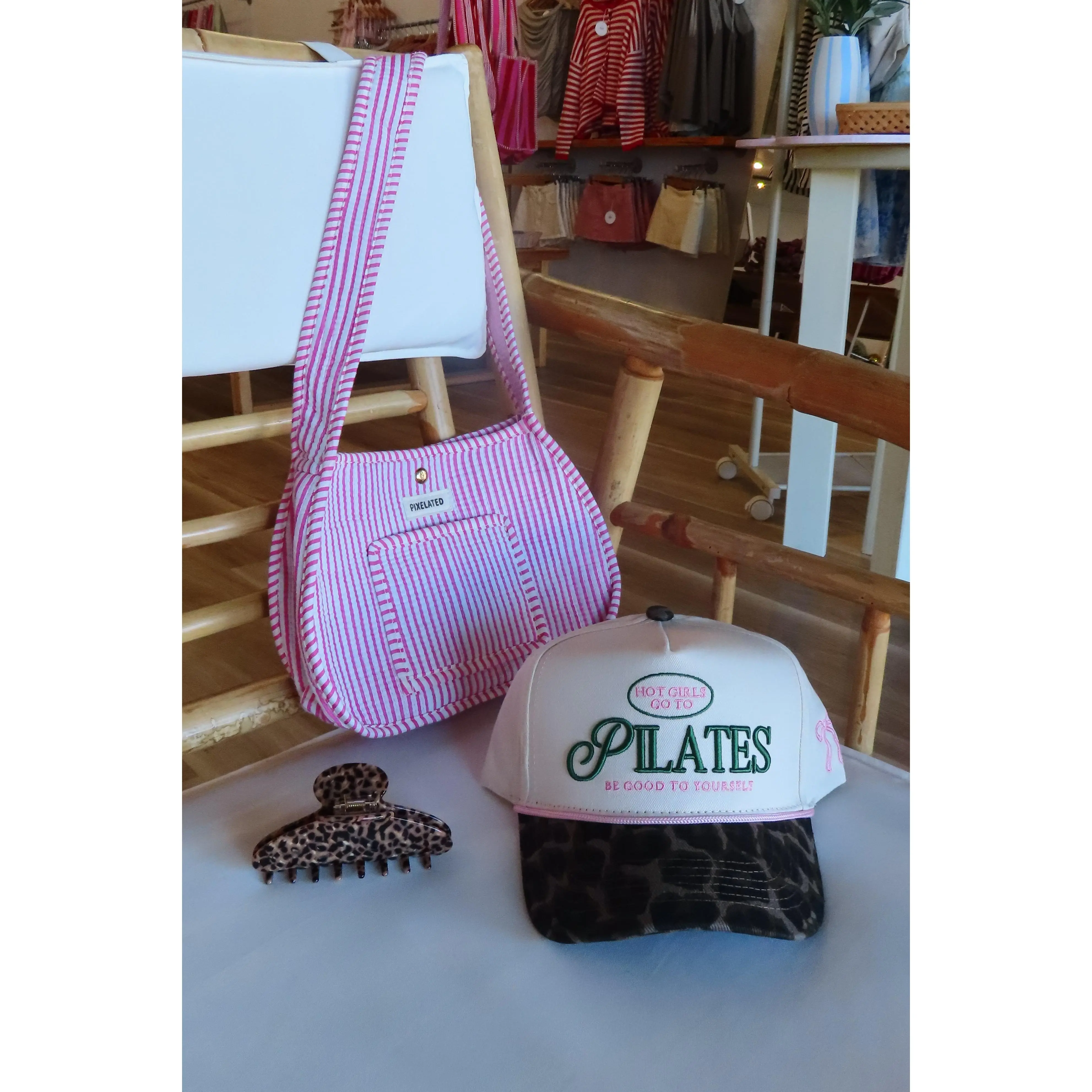 Women's Trucker Hat, Hats for Women, "Hot Girls Go To Pilates" Themed Fashion Accessory, Trucker Hats Women