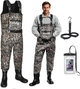 Waterproof Bootfoot Chest Wader – Waterproof 4mm Neoprene Fishing Waders, 8mm Reinforced Knees, 800G Insulated Bootfoot Design for Hunting & Outdoor