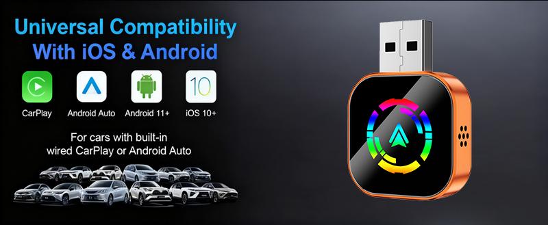 【YURNLV】X 2026 New Wireless CarPlay Converter, iPhone/Android Universal, Plug & Play, Zero Latency, Auto-Connect, Hands-Free Calling