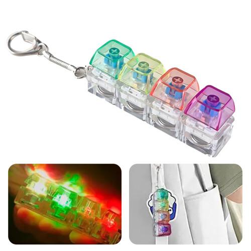 4PCS Keyboard Fidget Clicker Keychain Toy, Clear Mechanical Button Finger Fidget for ADHD, Anxiety & Autism, Addictive Stress Relief Desk Toy, Fun Gift for Friends, Teens & Adults