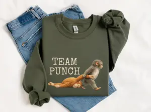 Team Punch Sweatshirt, Viral Sad Monkey Sweatshirt, Punch The Monkey Tee, Monkey Meme, Ichikawa Zoo