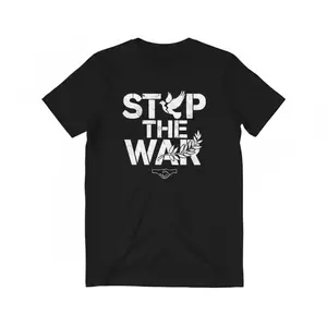 Stop The War Peace Dove Graphic T-shirt - Unisex Black Cotton Distressed Statement Tee
