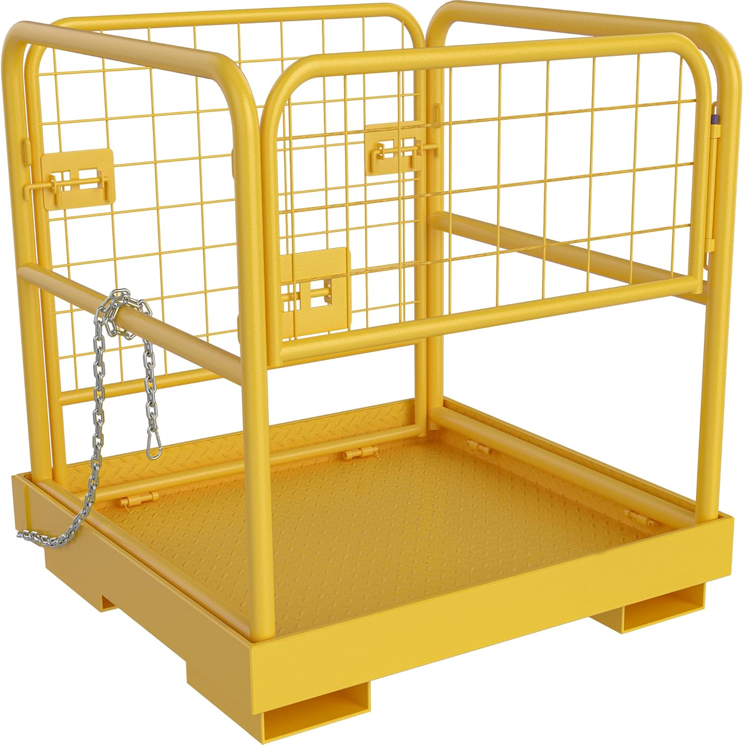 YITAMOTOR Forklift Safety Cage 36"x36", 1150LBS Capacity, Heavy Duty Steel Basket with 3 Chains for Work Platform, Perfect for Aerial Work YITAMOTOR Forklift Safety Cage 36"x36", 1150LBS Capacity, Heavy Duty Steel Basket with 3 Chains for Work Platform, Perfect for Aerial Work