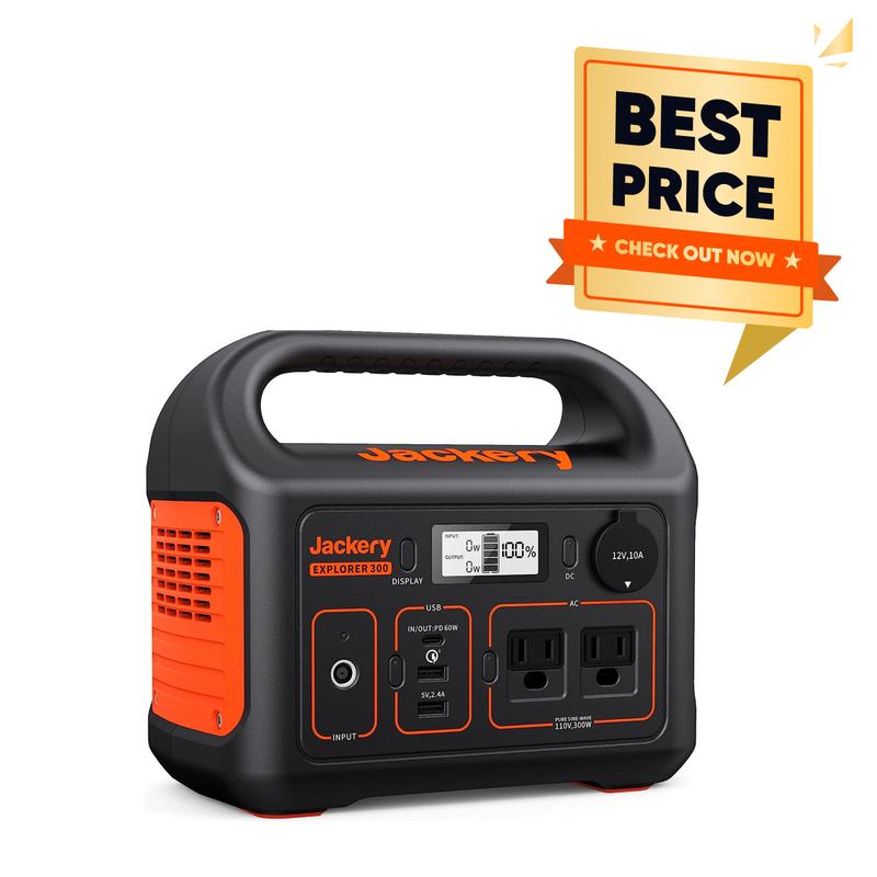 Jackery Portable Power Station Explorer 300 For Winter Travel black friday deal, 293Wh Backup Lithium Battery, 110V/300W Pure Sine Wave AC Outlet, Solar Generator (Solar Panel Not Included) for Outdoors Camping Travel Hunting Blackout power portable solar Jackery Portable Power Station Explorer 300 For Winter Travel black friday deal, 293Wh Backup Lithium Battery, 110V/300W Pure Sine Wave AC Outlet, Solar Generator (Solar Panel Not Included) for Outdoors Camping Travel Hunting Blackout power portable solar