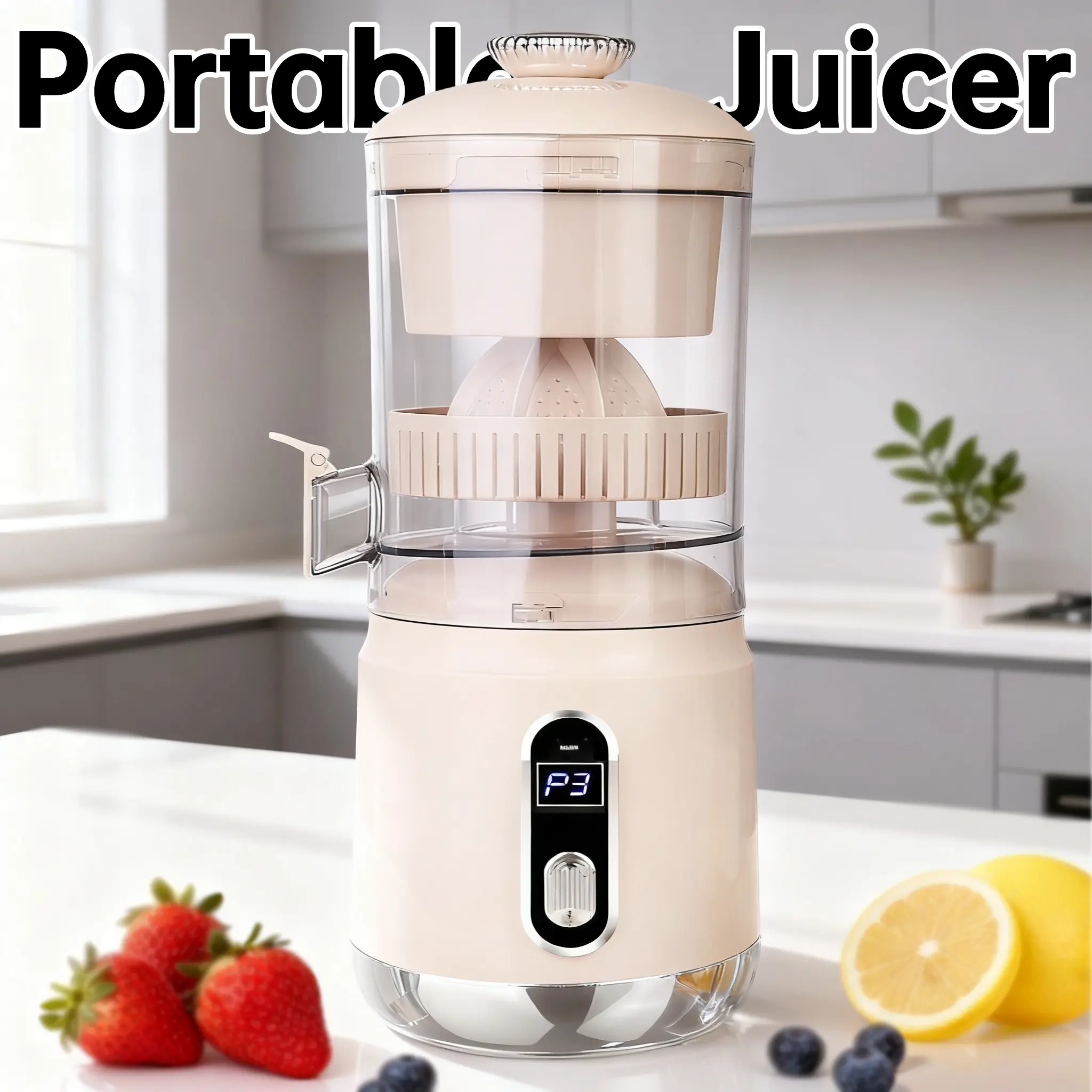 Cold Juicer Machine - Wide Chute Vegetables Juice Extractor for Fresh Juice Enthusiasts, 4.13in Chute for Whole Produce, 98% Pure Output, 2 Cups Included, Easy to Clean