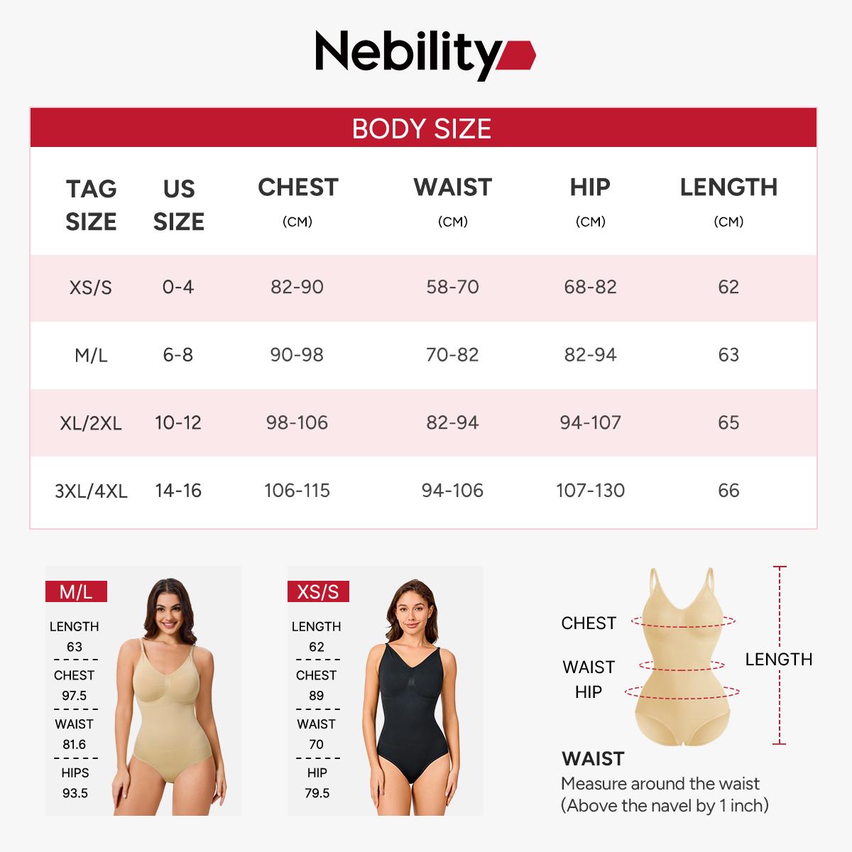 【LIVE】Nebility Women's V-Neck Shapewear Set - Seamless Bodysuit & Camisole, Hip Lift & Tummy Control, Basic Comfort Style High Waisted Shapers Spaghetti Strap
