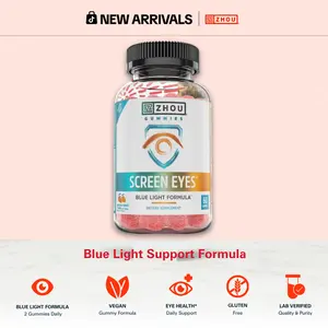 Zhou Screen Eyes Blue Light Gummies for Adults – Lutein from Marigold & Lutemax 2020 Supplement for Retinal Health & Screen Exposure Support