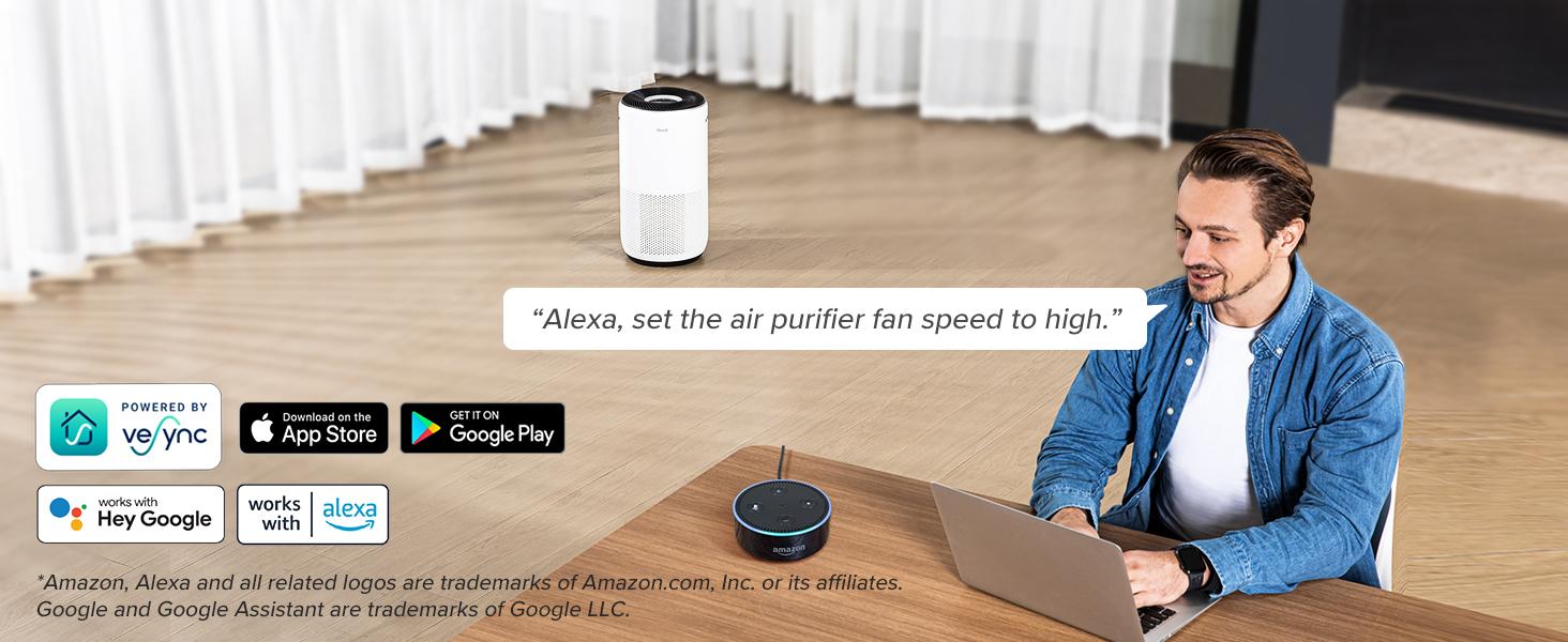 LEVOIT Air Purifiers for Home Large Room Up to 1980 Ft² in 1 Hr With Air Quality Monitor, Smart WiFi and Auto Mode, 3-in-1 Filter Captures Pet Allergies, Smoke, Dust, Core 400S/Core 400S-P, White