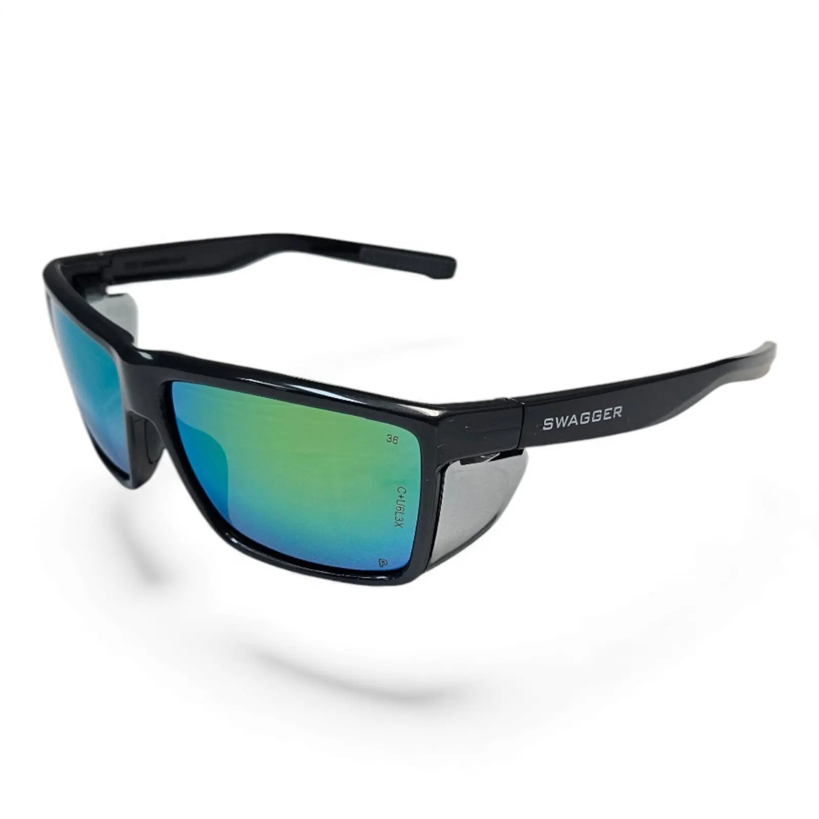 Swagger SR2 Safety Glasses Green Mirror Lense MAX36 Dual Coating