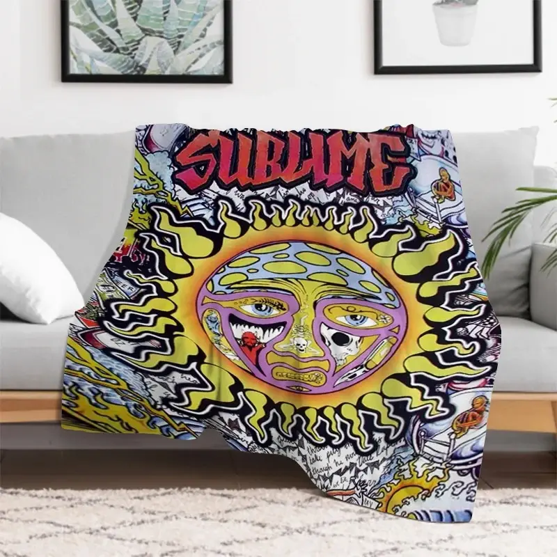 Sublime Sun Fluffy Fleece Winter Blanket, Soft Furry Bedspread for Beds & Sofas, Customizable Nap Throw, Home Decor & Christmas Birthday Gift, Blankets