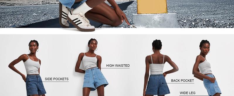 Imily Bela Women's Casual Jean Shorts High Waisted Denim Shorts Wide Leg Summer Shorts with Pockets