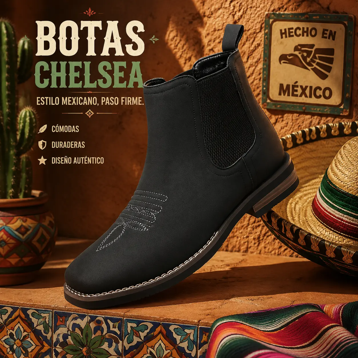 Men's Leather Chelsea Boots - Stylish, Comfortable Ankle Shoes with Elastic Side Panels, Men's Shoes