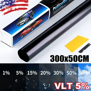 300CM Uncut Roll Window Tint Film 5% VLT 20" x 10ft Feet Car Home Office Glass