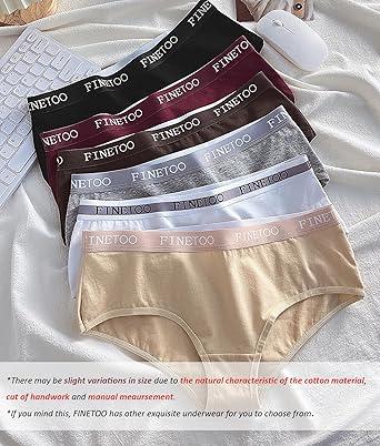 FINETOO 10PCS Cotton Hipster Panties for Women Sweet Ladies Full Coverage Stretch Bikinis Comfortable  Bridal Briefs S-XL Womenswear High Elastic