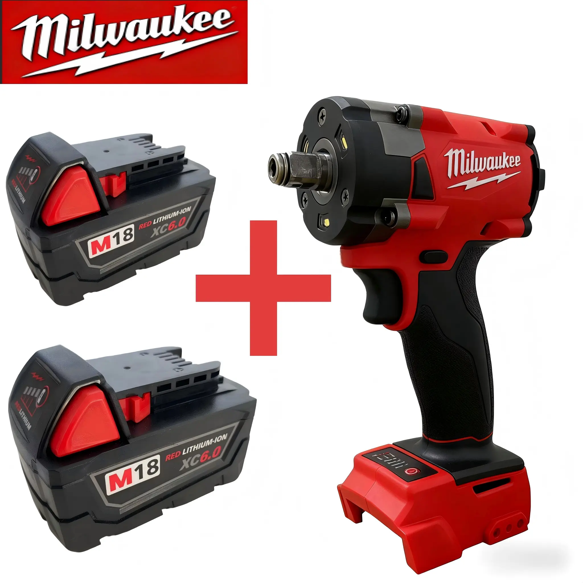 Milwaukee M18 FUEL 3/8" Compact Friction Ring Impact Wrench Kit - Powerstate Brushless Cordless, Lightweight, High Torque, 1 Charger, 1 Battery, Sockets, for Professionals, Construction Tools Use, Prefab Component Installation