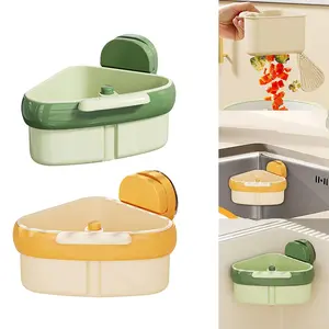 Corner Sink Strainer | Suction Cup Sink Corner Rack | Sink Trash