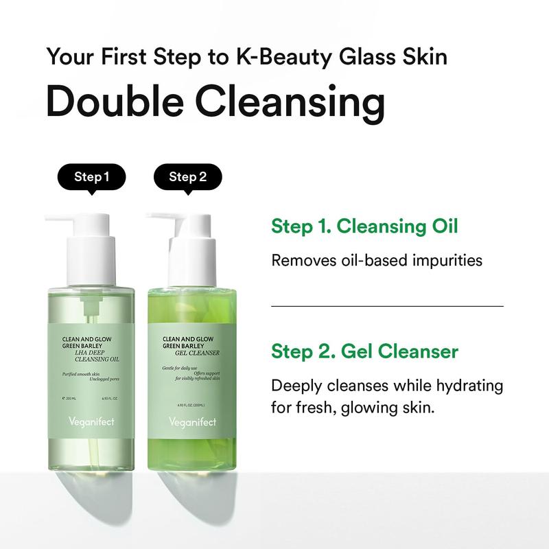 VEGANIFCET Hydrating Gel Face Wash, Citric Acid + LHA + Glycerin + Beta Glucan, Gentle Cleanser, Oil Free, Sensitive Skin, Dehydrated Skin, Korean Skin Care, Big Size (205ml/6.93 fl oz)