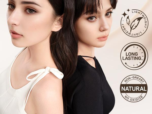 CARSLAN Lasting Air Cushion Cream Face Foundation Makeup, Lightweight, Medium to Full Coverage, Semi-Matte, Long-Lasting Oil Control/Moisturizing Finish Foundation (Refill Included)